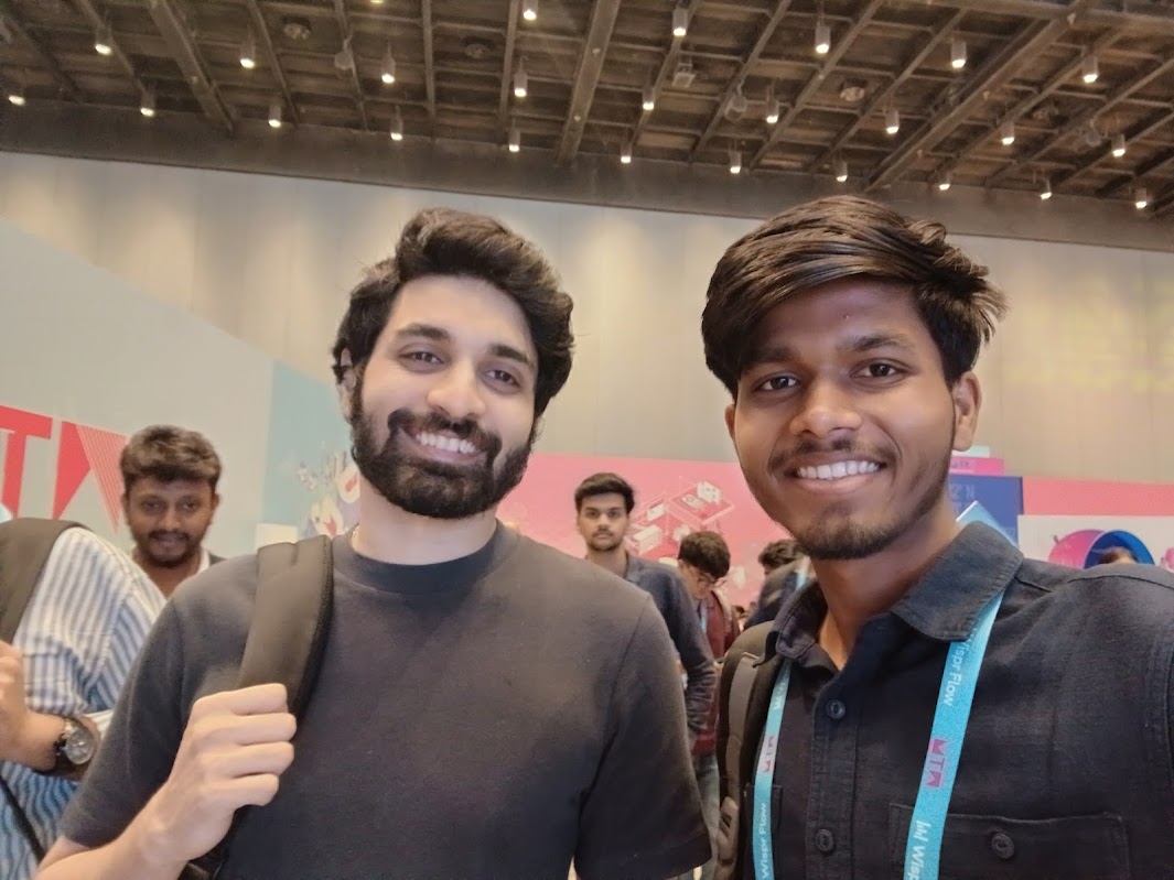 Shubham Galande with Varun Mayya at Mumbai Tech Week